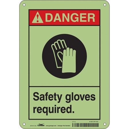 Safety Sign, 10 in Height, 7 in Width, Polyethylene, Horizontal Rectangle, English, 465V92 MPN:465V92