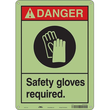 Safety Sign, 14 in Height, 10 in Width, Polyethylene, Vertical Rectangle, English, 465V93 MPN:465V93