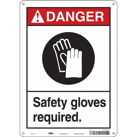 Safety Sign, 14 in Height, 10 in Width, Polyethylene, Vertical Rectangle, English, 465V96 MPN:465V96