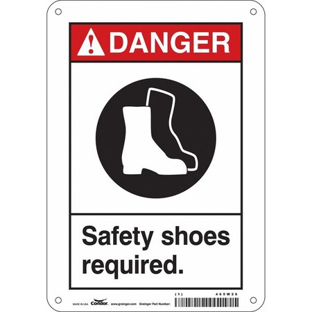 Safety Sign, 10 in Height, 7 in Width, Aluminum, Horizontal Rectangle, English, 465W26 MPN:465W26