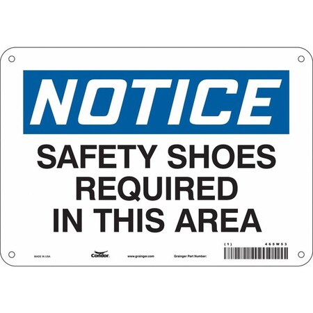 Safety Sign, 7 in Height, 10 in Width, Aluminum, Vertical Rectangle, English, 465W53 MPN:465W53