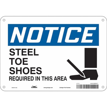 Safety Sign, 7 in Height, 10 in Width, Aluminum, Vertical Rectangle, English, 465W67 MPN:465W67