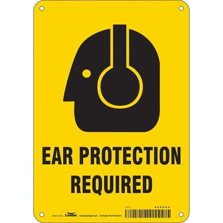 Safety Sign, 10 in Height, 7 in Width, Polyethylene, Horizontal Rectangle, English, 465X44 MPN:465X44