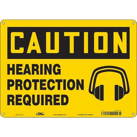 Safety Sign, 10 in Height, 14 in Width, Polyethylene, Horizontal Rectangle, English, 465Y70 MPN:465Y70