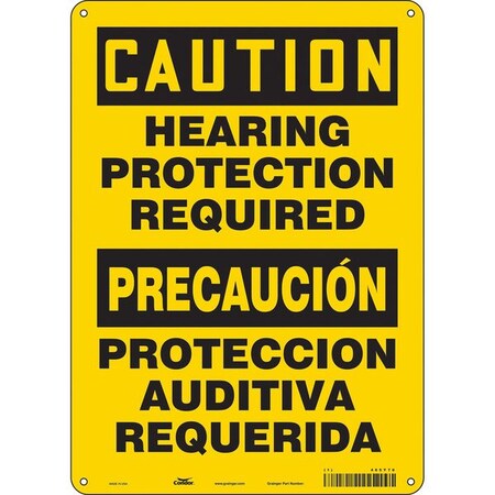 Safety Sign, 14 in Height, 10 in Width, Polyethylene, Vertical Rectangle, English, Spanish, 465Y76 MPN:465Y76