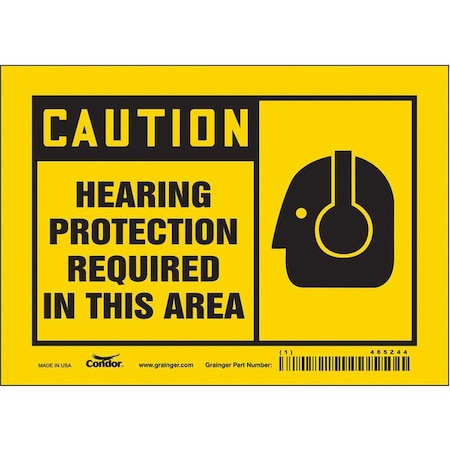 Safety Sign, 5 in Height, 7 in Width, Vinyl, Horizontal Rectangle, English, 465Z44 MPN:465Z44