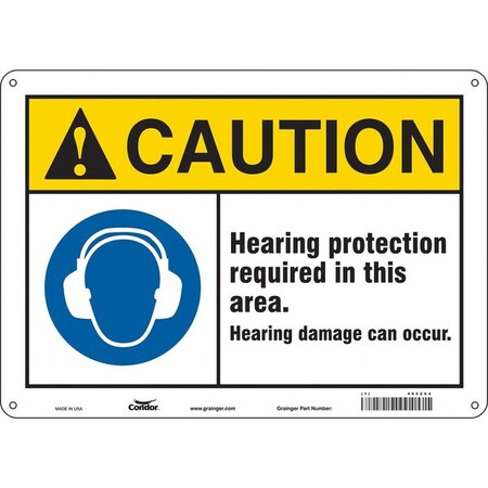 Safety Sign, 10 in Height, 14 in Width, Aluminum, Horizontal Rectangle, English, 465Z64 MPN:465Z64