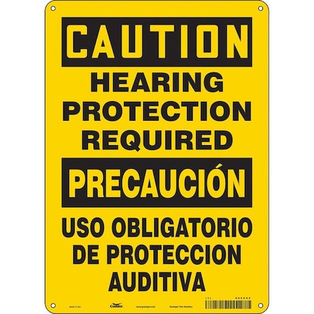 Safety Sign, 14 in Height, 10 in Width, Aluminum, Vertical Rectangle, English, Spanish, 465Z95 MPN:465Z95