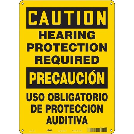 Safety Sign, 14 in Height, 10 in Width, Polyethylene, Vertical Rectangle, English, Spanish, 465Z99 MPN:465Z99