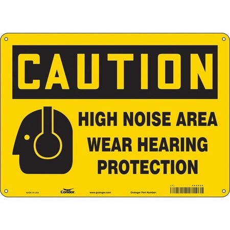 Safety Sign, 10 in Height, 14 in Width, Aluminum, Horizontal Rectangle, English, 466A25 MPN:466A25