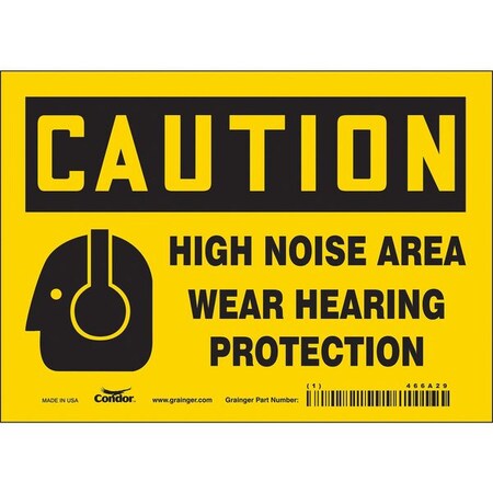 Safety Sign, 5 in Height, 7 in Width, Vinyl, Horizontal Rectangle, English, 466A29 MPN:466A29