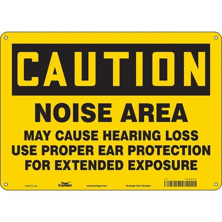 Safety Sign, 10 in Height, 14 in Width, Aluminum, Horizontal Rectangle, English, 466A58 MPN:466A58