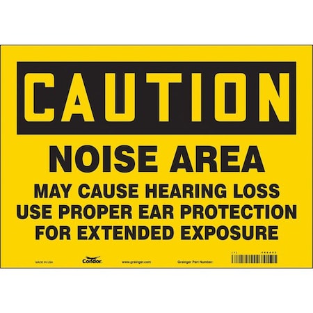 Safety Sign, 10 in Height, 14 in Width, Vinyl, Horizontal Rectangle, English, 466A63 MPN:466A63