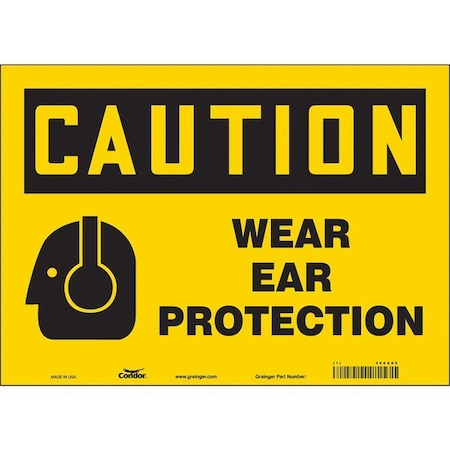 Safety Sign, 10 in Height, 14 in Width, Vinyl, Horizontal Rectangle, English, 466A90 MPN:466A90