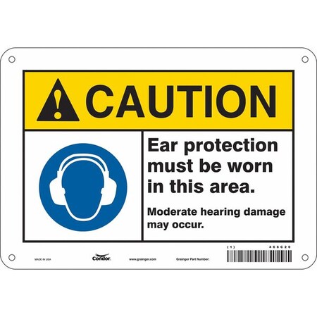 Safety Sign, 7 in Height, 10 in Width, Aluminum, Vertical Rectangle, English, 466C20 MPN:466C20