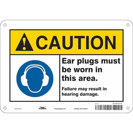 Safety Sign, 7 in Height, 10 in Width, Aluminum, Vertical Rectangle, English, 466C72 MPN:466C72