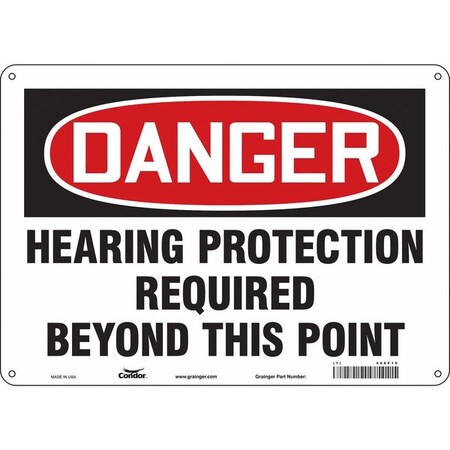 Safety Sign, 10 in Height, 14 in Width, Polyethylene, Horizontal Rectangle, English, 466F19 MPN:466F19