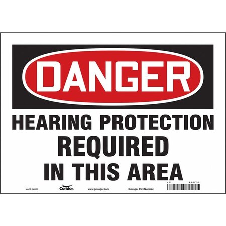 Safety Sign, 10 in Height, 14 in Width, Vinyl, Horizontal Rectangle, English, 466F35 MPN:466F35
