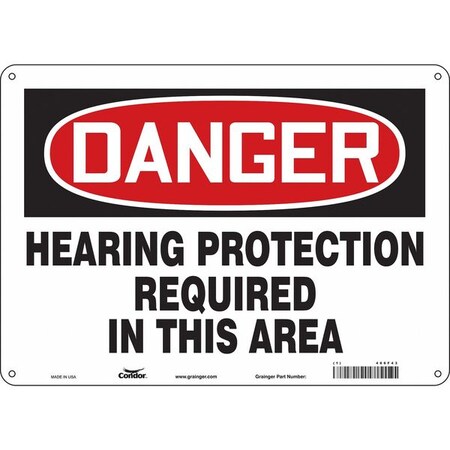 Safety Sign, 10 in Height, 14 in Width, Aluminum, Horizontal Rectangle, English, 466F43 MPN:466F43