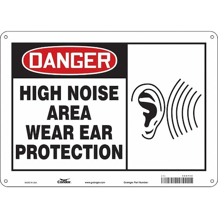 Safety Sign, 10 in Height, 14 in Width, Aluminum, Horizontal Rectangle, English, 466F58 MPN:466F58