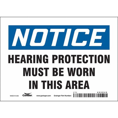 Safety Sign, 5 in Height, 7 in Width, Vinyl, Horizontal Rectangle, English, 466G40 MPN:466G40