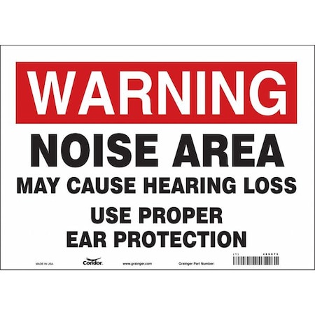 Safety Sign, 10 in Height, 14 in Width, Vinyl, Horizontal Rectangle, English, 466G76 MPN:466G76