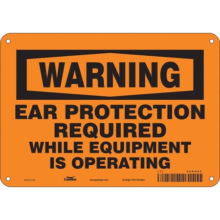 Safety Sign, 7 in Height, 10 in Width, Polyethylene, Vertical Rectangle, English, 466G93 MPN:466G93
