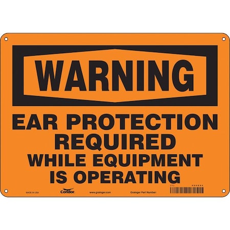 Safety Sign, 10 in Height, 14 in Width, Polyethylene, Horizontal Rectangle, English, 466G94 MPN:466G94