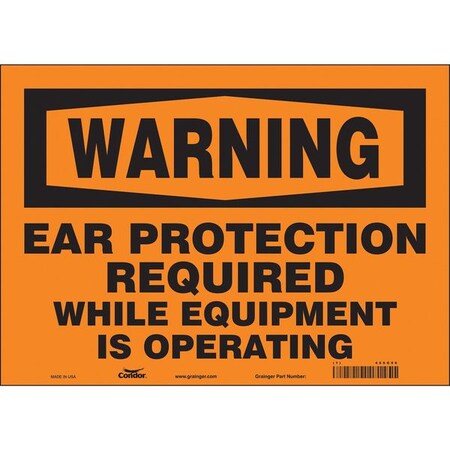 Safety Sign, 10 in Height, 14 in Width, Vinyl, Horizontal Rectangle, English, 466G96 MPN:466G96