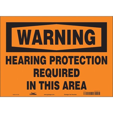 Safety Sign, 10 in Height, 14 in Width, Vinyl, Horizontal Rectangle, English, 466H10 MPN:466H10