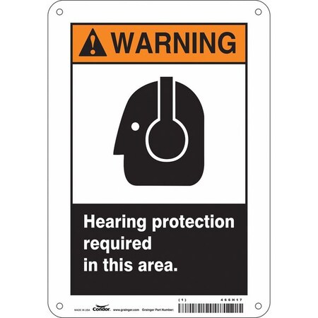 Safety Sign, 10 in Height, 7 in Width, Aluminum, Horizontal Rectangle, English, 466H17 MPN:466H17