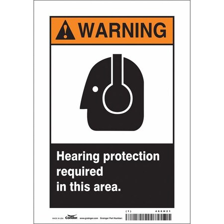 Safety Sign, 10 in Height, 7 in Width, Vinyl, Horizontal Rectangle, English, 466H21 MPN:466H21