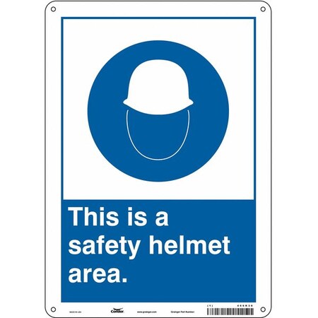 Safety Sign, 14 in Height, 10 in Width, Polyethylene, Vertical Rectangle, English, 466K38 MPN:466K38