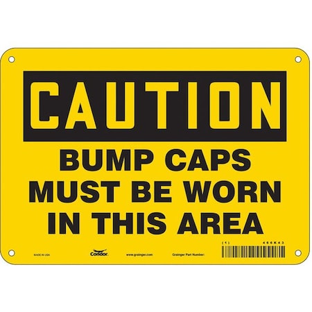 Safety Sign, 7 in Height, 10 in Width, Aluminum, Vertical Rectangle, English, 466K43 MPN:466K43