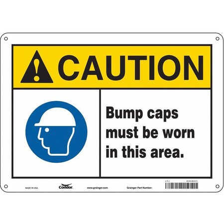 Safety Sign, 10 in Height, 14 in Width, Aluminum, Horizontal Rectangle, English, 466K51 MPN:466K51