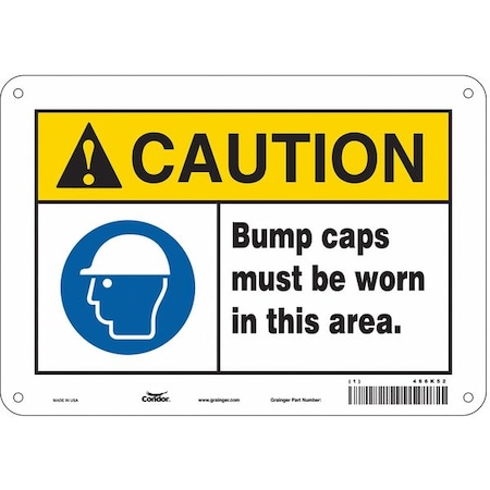 Safety Sign, 7 in Height, 10 in Width, Polyethylene, Vertical Rectangle, English, 466K52 MPN:466K52
