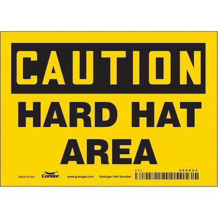 Safety Sign, 5 in Height, 7 in Width, Vinyl, Horizontal Rectangle, English, 466K64 MPN:466K64