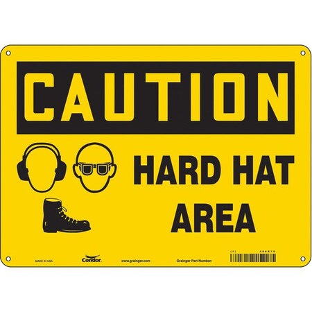 Safety Sign, 10 in Height, 14 in Width, Polyethylene, Horizontal Rectangle, English, 466K70 MPN:466K70