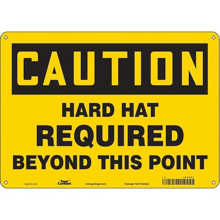 Safety Sign, 10 in Height, 14 in Width, Polyethylene, Horizontal Rectangle, English, 466K85 MPN:466K85