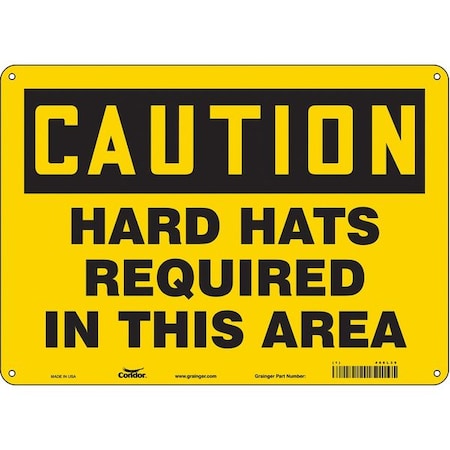 Safety Sign, 10 in Height, 14 in Width, Polyethylene, Horizontal Rectangle, English, 466L39 MPN:466L39