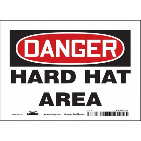Safety Sign, 5 in Height, 7 in Width, Vinyl, Horizontal Rectangle, English, 466L90 MPN:466L90