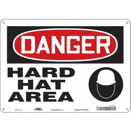 Safety Sign, 10 in Height, 14 in Width, Aluminum, Horizontal Rectangle, English, 466M02 MPN:466M02