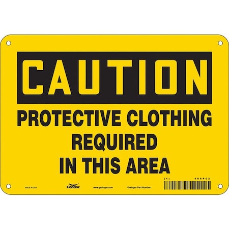 Safety Sign, 7 in Height, 10 in Width, Aluminum, Vertical Rectangle, English, 466P02 MPN:466P02