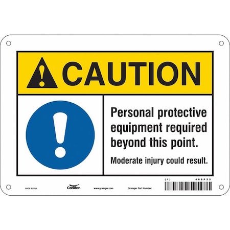 Safety Sign, 7 in Height, 10 in Width, Aluminum, Vertical Rectangle, English, 466P25 MPN:466P25