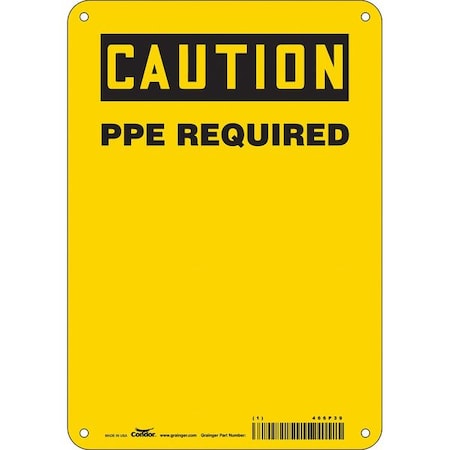 Safety Sign, 10 in Height, 7 in Width, Aluminum, Horizontal Rectangle, English, 466P39 MPN:466P39