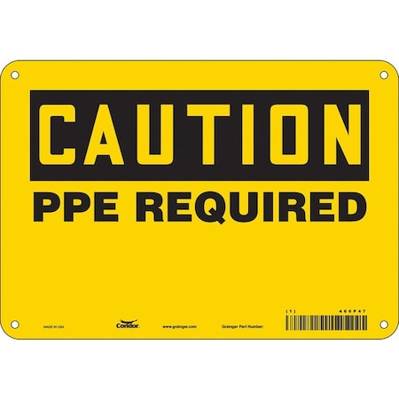 Safety Sign, 7 in Height, 10 in Width, Aluminum, Vertical Rectangle, English, 466P47 MPN:466P47