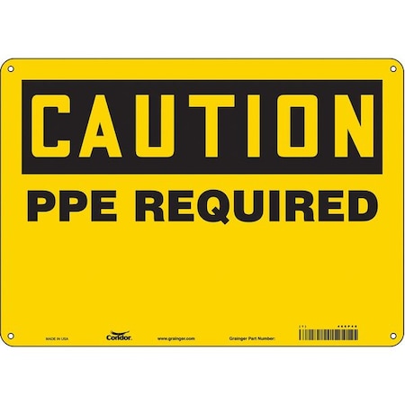 Safety Sign, 10 in Height, 14 in Width, Aluminum, Horizontal Rectangle, English, 466P48 MPN:466P48