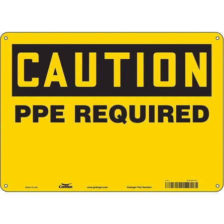 Safety Sign, 10 in Height, 14 in Width, Polyethylene, Horizontal Rectangle, English, 466P51 MPN:466P51