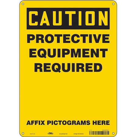 Safety Sign, 14 in Height, 10 in Width, Aluminum, Vertical Rectangle, English, 466P61 MPN:466P61
