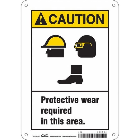 Safety Sign, 10 in Height, 7 in Width, Polyethylene, Horizontal Rectangle, English, 466P94 MPN:466P94